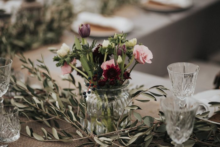 London table, with greenery, Italian inspired Weddng