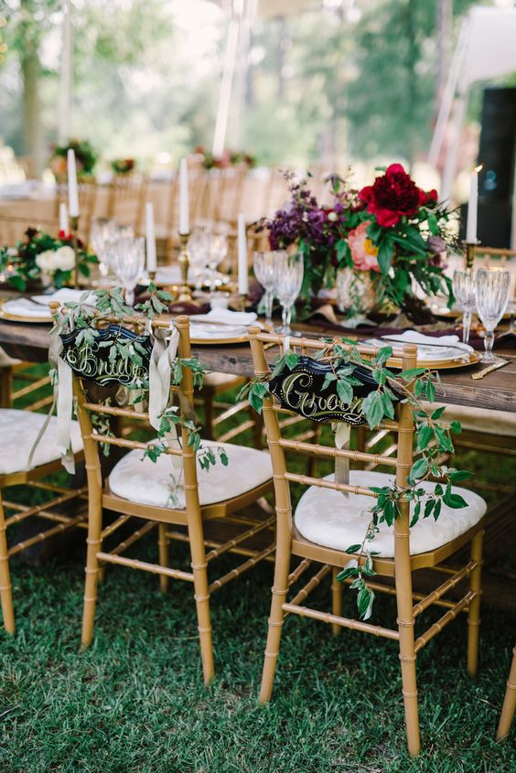 chiavari chair with greenery for a special touch