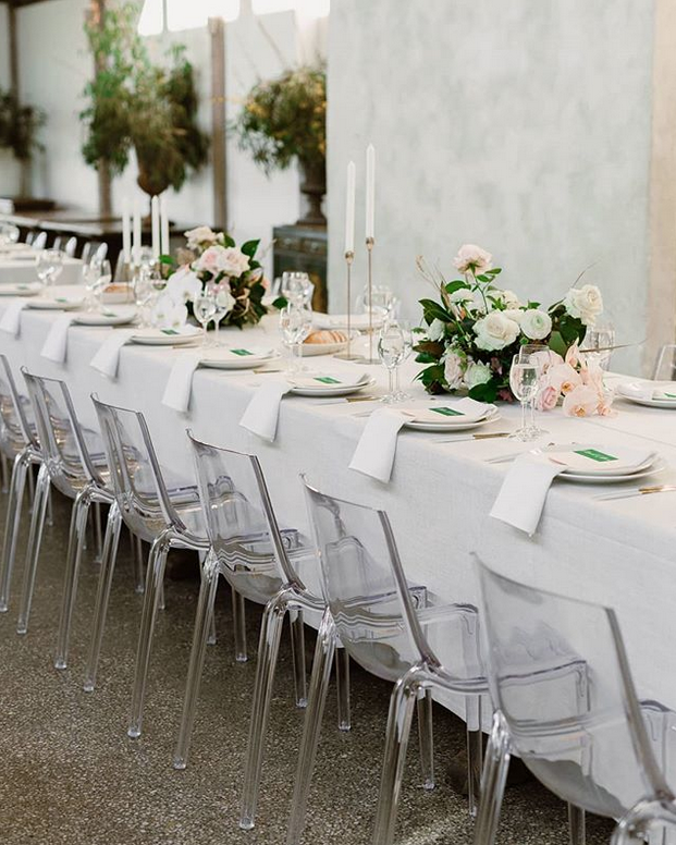 contemporary look these clear chairs are a great modern choice. 