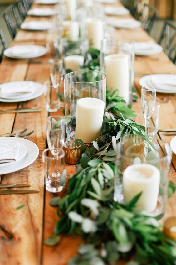London table, with greenery, Italian inspired Weddng