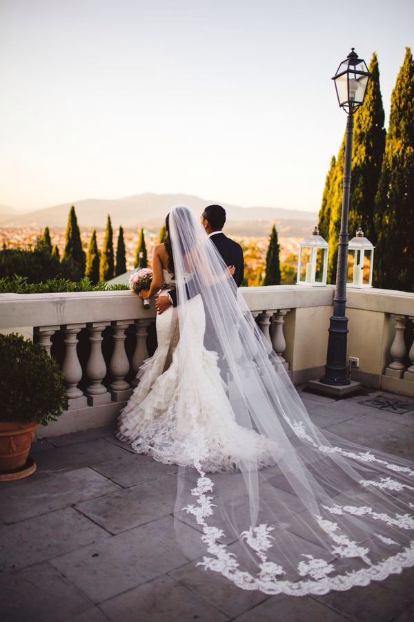 Cathedral Veil - These statement pieces not only reach the very bottom of the dress, but stretch further out to form a long train.  | www.rossiniweddings.com