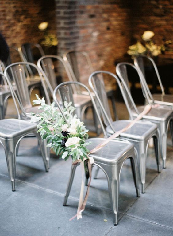 Marais chairs are contemporary metal pieces