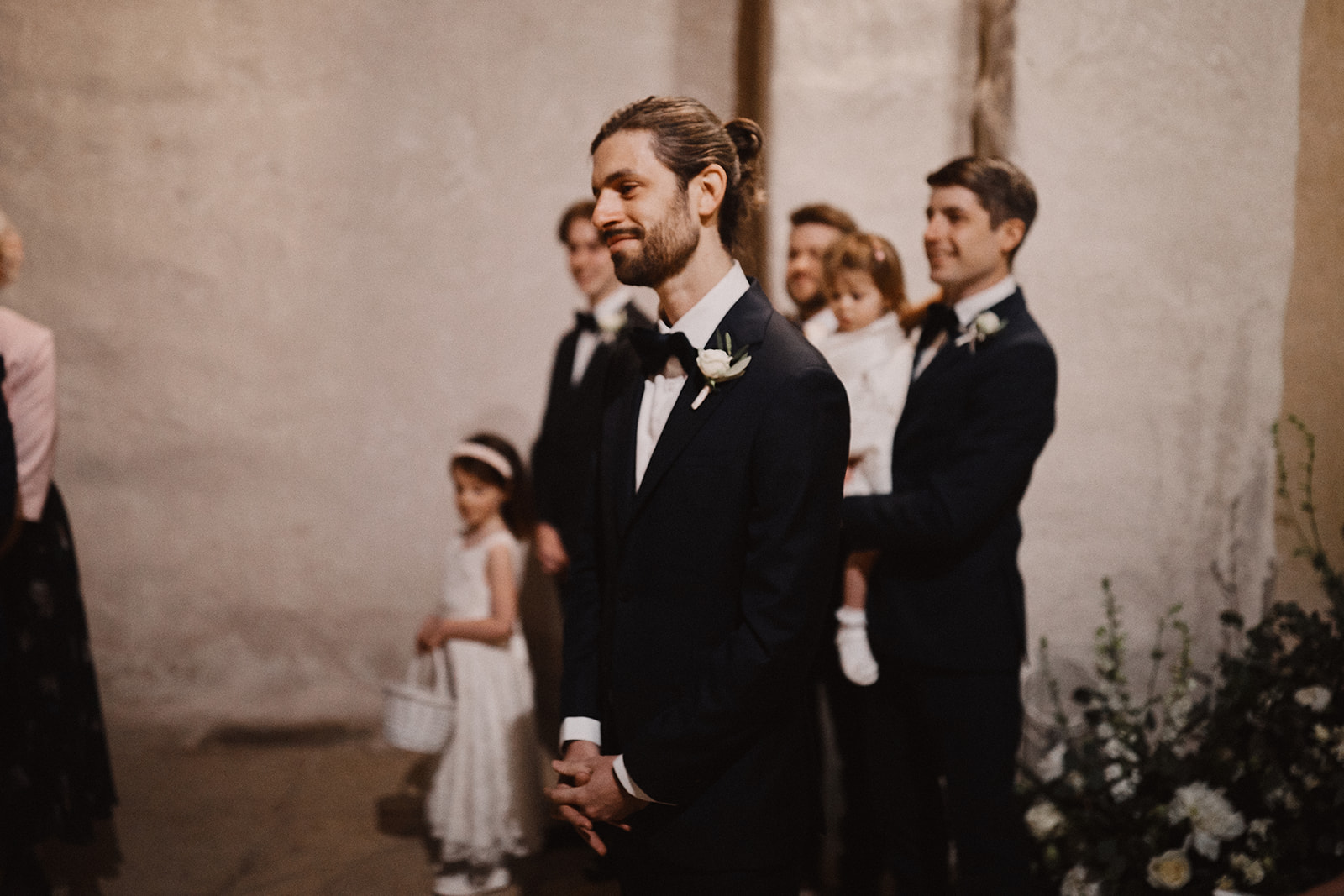 Groom in old church