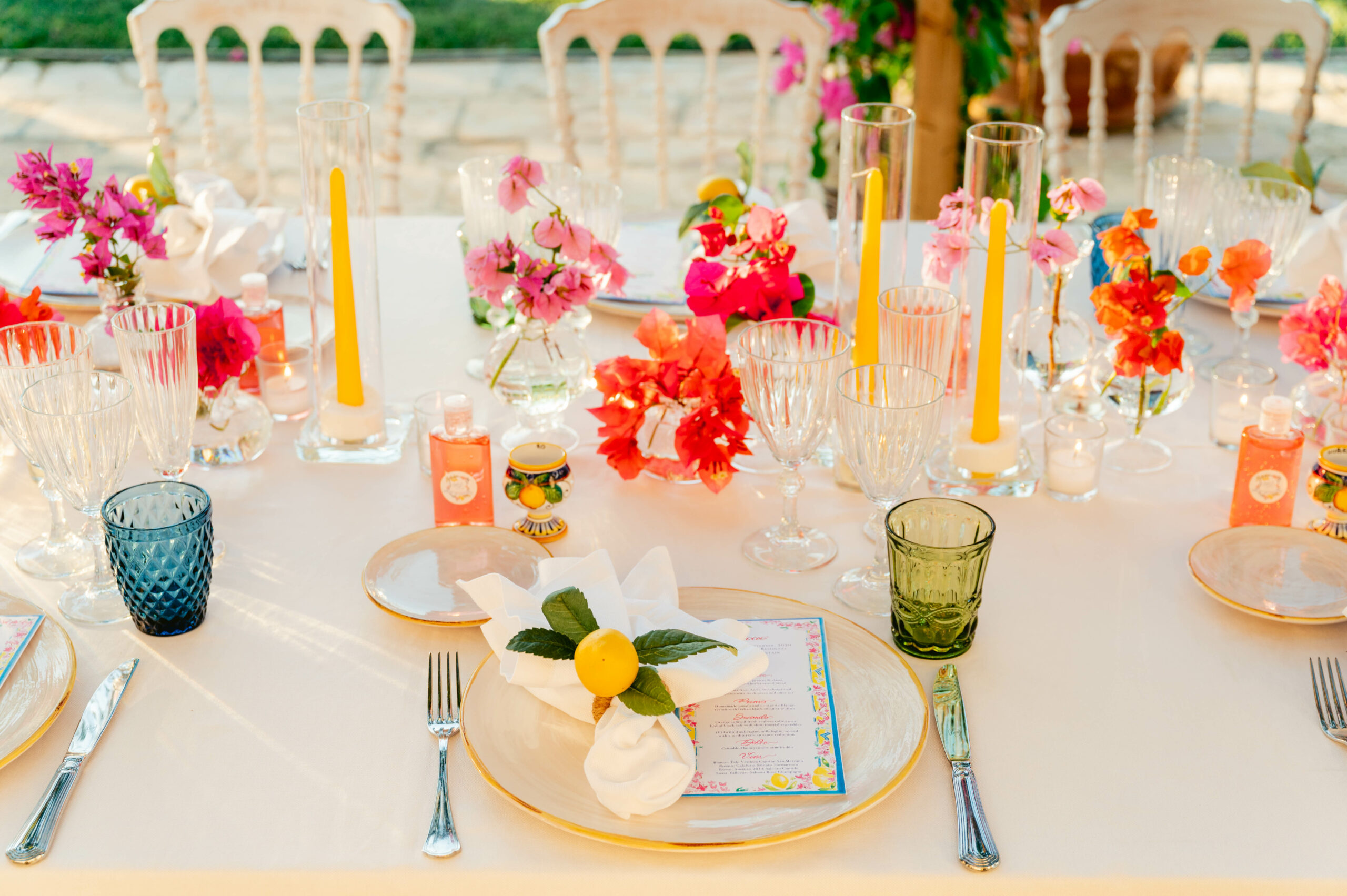 Tablesetting, wedding in Umbria